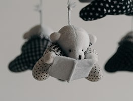 Baby mobile teddy bear figurine