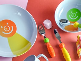 Toddler bowl and eating utensils