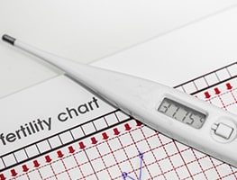 Fertility chart and thermometer