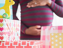 Pregnant woman at a baby shower